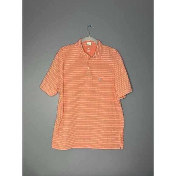 johnnie-O The Original Polo Mens XL Neese Stripe Carnival Peach Casual Preppy - Picture 13 of 14